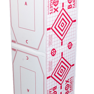 Box Target viewed from a corner, 2/3rds IPSC and rifle targets
